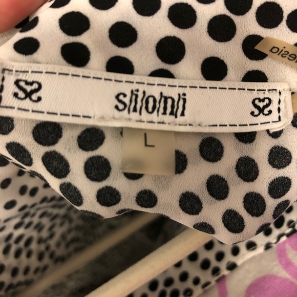 Polka Dot Sleeveless Ruffle Blouse - Picture 2 of 2